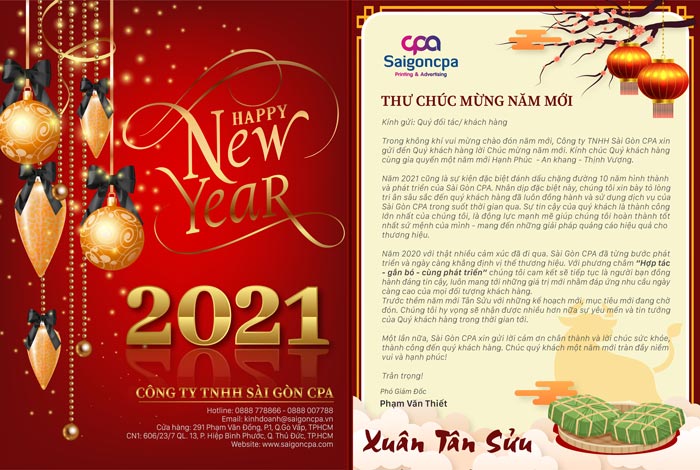 Thư chúc mừng năm mới Xuân Tân Sửu 2021